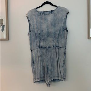 RVCA Sleeveless Acid Wash Denim Romper